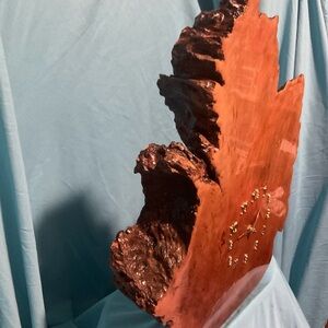 One of a kind Hand Carved  Burl Wood Wall Clock with Natural Grain